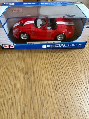 Red Convertible Toy Car with White Racing Stripes - Special Edition